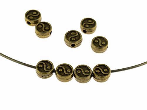 Vintageparts 10 Metallperlen Yin Yang antik bronzefarben, 6,6 mm, DIY-Schmuck Vintageparts 10 Metallperlen Yin Yang antik bronzefarben, 6,6 mm, DIY-Schmuck von Vintageparts FACHHANDEL FÜR SCHMUCKZUBEHÖR