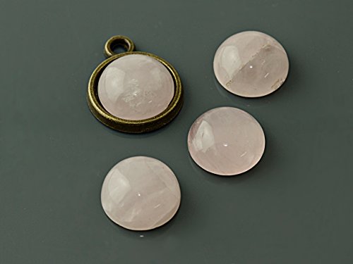 Vintageparts 2 Cabochons aus Rosenquarz in rosa, 10 mm, DIY-Schmuck Vintageparts 2 Cabochons aus Rosenquarz in rosa, 10 mm, DIY-Schmuck von Vintageparts FACHHANDEL FÜR SCHMUCKZUBEHÖR