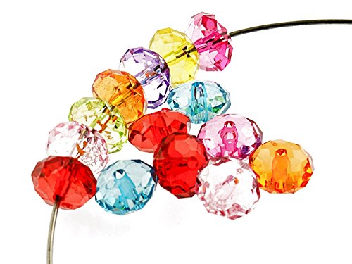 Vintageparts 20 Bunte Perlen aus Acryl in Glasschliffoptik, 12 mm, DIY-Schmuck von Vintageparts FACHHANDEL FÜR SCHMUCKZUBEHÖR