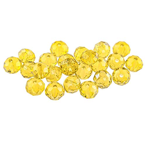 Vintageparts 20 Glasschliffperlen in gelb, 8 mm, DIY-Schmuck von Vintageparts FACHHANDEL FÜR SCHMUCKZUBEHÖR