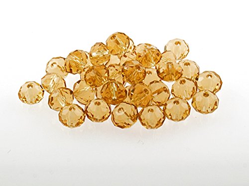 Vintageparts 20 Glasschliffperlen in pfirsich, 6 mm, DIY-Schmuck von Vintageparts FACHHANDEL FÜR SCHMUCKZUBEHÖR
