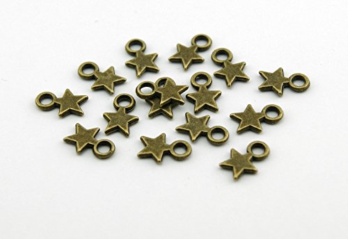 Vintageparts 20 kleine Sterne Anhänger in antik Bronze, DIY-Schmuck von Vintageparts FACHHANDEL FÜR SCHMUCKZUBEHÖR