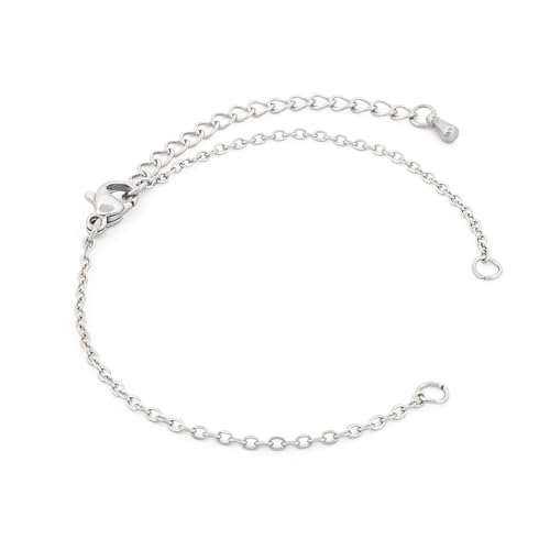 Vintageparts 304 Edelstahl Gliederarmband - 15 cm + 4,5 cm Verlängerung | Platinfarben, Karabiner & Biegeringe für Zwischenstücke | DIY Schmuckbasis Vintageparts 304 Edelstahl Gliederarmband - 15 cm + 4,5 cm Verlängerung | Platinfarben, Karabiner & Biegeringe für Zwischenstücke | DIY Schmuckbasis von Vintageparts FACHHANDEL FÜR SCHMUCKZUBEHÖR