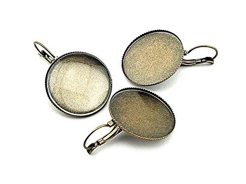 Vintageparts 4 Brisuren in antik Bronze für 25 mm Cabochon, DIY-Schmuck von Vintageparts FACHHANDEL FÜR SCHMUCKZUBEHÖR