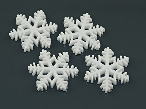 4 Holo Cabochons/Klebedeko Snowflake von Vintageparts, DIY-Schmuck von Vintageparts FACHHANDEL FÜR SCHMUCKZUBEHÖR