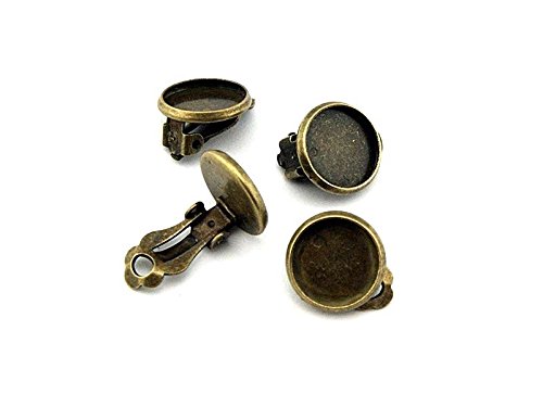 Vintageparts 4 Ohrclips in antik Bronze für Cabochons 12 mm, DIY-Schmuck Vintageparts 4 Ohrclips in antik Bronze für Cabochons 12 mm, DIY-Schmuck von Vintageparts FACHHANDEL FÜR SCHMUCKZUBEHÖR