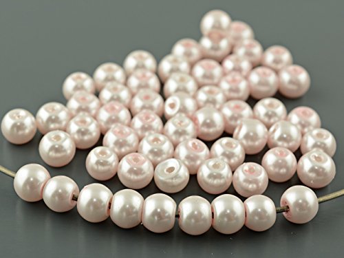 Vintageparts 40 Glaswachsperlen in Rosa, 6 mm, DIY-Schmuck von Vintageparts FACHHANDEL FÜR SCHMUCKZUBEHÖR