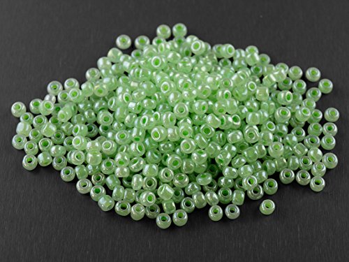 Vintageparts 500 Rocailles Perlen in Mint, 3 mm, DIY-Schmuck von Vintageparts FACHHANDEL FÜR SCHMUCKZUBEHÖR