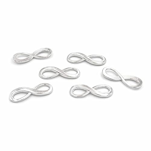 Verbinder als Infinity in Platinfarben, 24mm, 6 Stück von Vintageparts FACHHANDEL FÜR SCHMUCKZUBEHÖR