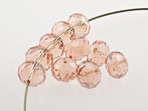 Vintageparts 8 Glasschliffperlen in rosa, 12 mm, DIY-Schmuck von Vintageparts FACHHANDEL FÜR SCHMUCKZUBEHÖR