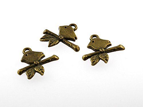 Vintageparts 8 kleine Vögel auf einem AST als Anhänger in Vintage Bronze, DIY-Schmuck Vintageparts 8 kleine Vögel auf einem AST als Anhänger in Vintage Bronze, DIY-Schmuck von Vintageparts FACHHANDEL FÜR SCHMUCKZUBEHÖR