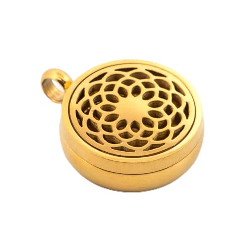 Vintageparts Aroma Medaillon 12 mm aus 316 Edelstahl in goldfarben mit 10er Set Filzpads zum Schmuck selber Machen Vintageparts Aroma Medaillon 12 mm aus 316 Edelstahl in goldfarben mit 10er Set Filzpads zum Schmuck selber Machen von Vintageparts FACHHANDEL FÜR SCHMUCKZUBEHÖR