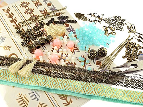Vintageparts Bastelset Festival Edition Coachella Style in antik Bronze zum Schmuck selber Machen, über 200 Teile, Anleitung, Beispiele und Schmuckzubehör für DIY Armbänder, Ketten und Ohrringe Vintageparts Bastelset Festival Edition Coachella Style in antik Bronze zum Schmuck selber Machen, über 200 Teile, Anleitung, Beispiele und Schmuckzubehör für DIY Armbänder, Ketten und Ohrringe von Vintageparts FACHHANDEL FÜR SCHMUCKZUBEHÖR
