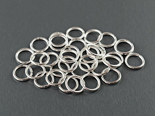 Vintageparts Biegeringe in silberfarben 8 mm 100 Stück, DIY-Schmuck von Vintageparts FACHHANDEL FÜR SCHMUCKZUBEHÖR