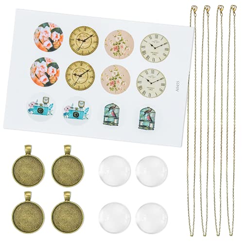 Vintageparts Cabochon-Set Lara - DIY Bastel-Set für Halskette & Halsband - Vintage Schmuck selber machen - für Anfänger & Profis - Antik Bronzefarben von Vintageparts FACHHANDEL FÜR SCHMUCKZUBEHÖR