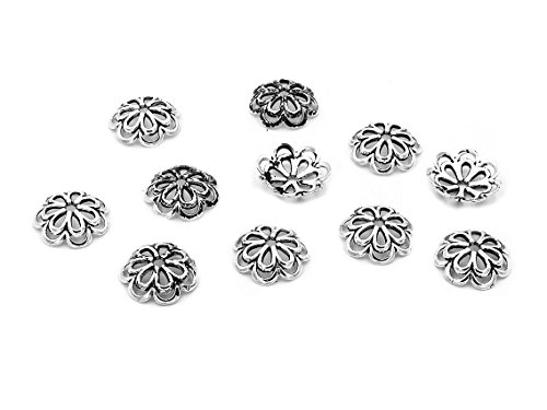 Vintageparts DIY Schmuck große Perlkappen in Blütenform in antik silberfarben mit 14 mm Durchmesser 20er Set Vintageparts DIY Schmuck große Perlkappen in Blütenform in antik silberfarben mit 14 mm Durchmesser 20er Set von Vintageparts FACHHANDEL FÜR SCHMUCKZUBEHÖR