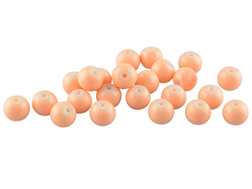 Vintageparts Glasperlen in apricot glasiert 8 mm 40 Stück, DIY-Schmuck von Vintageparts FACHHANDEL FÜR SCHMUCKZUBEHÖR