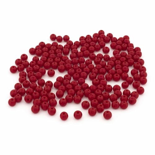 Vintageparts Glasperlen rund Rubinrot 4 mm 200 Stück mit 1 mm Fädelloch für Schmuck Basteln und DIY Vintageparts Glasperlen rund Rubinrot 4 mm 200 Stück mit 1 mm Fädelloch für Schmuck Basteln und DIY von Vintageparts FACHHANDEL FÜR SCHMUCKZUBEHÖR