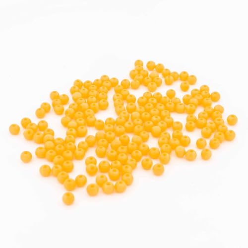 Vintageparts Glasperlen rund Sonnengelb 4 mm Fädelloch 1 mm 200 Stück für Schmuck Basteln und DIY von Vintageparts FACHHANDEL FÜR SCHMUCKZUBEHÖR