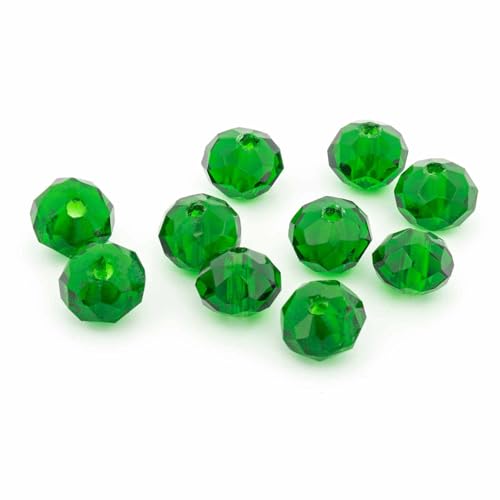 Vintageparts Glasschliffperlen als Rondell 6,5 x 5 mm in Dunkelgrün 10 Stück zum Schmuck selber basteln, Perlenschmuck und Perlenarmband Vintageparts Glasschliffperlen als Rondell 6,5 x 5 mm in Dunkelgrün 10 Stück zum Schmuck selber basteln, Perlenschmuck und Perlenarmband von Vintageparts FACHHANDEL FÜR SCHMUCKZUBEHÖR