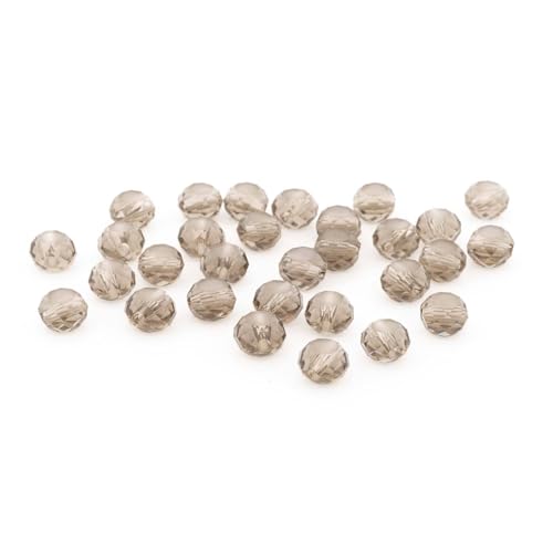 Vintageparts Glasschliffperlen in Mocha Mousse mit Matt-Effekt 6 x 4 mm 30 Stück zum Schmuck selber basteln, Perlenschmuck von Vintageparts FACHHANDEL FÜR SCHMUCKZUBEHÖR