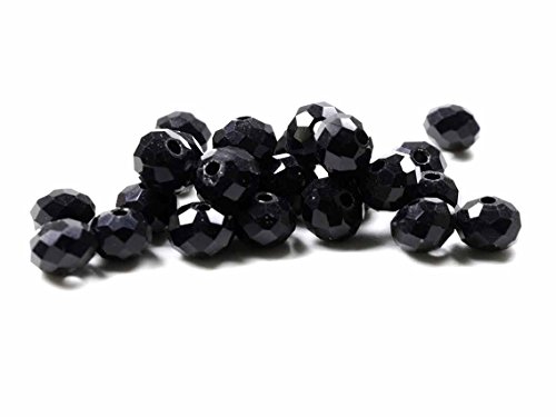 Vintageparts Glasschliffperlen in schwarz 6 x 4 mm 30 Stück DIY-Schmuck von Vintageparts FACHHANDEL FÜR SCHMUCKZUBEHÖR