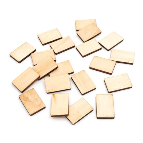 Vintageparts – Holzplättchen Rechteck 30 x 20 mm – 20 Stück – zum Basteln Gravieren DIY Etiketten Holz Anhänger Rechteckig Pappelholz von Vintageparts FACHHANDEL FÜR SCHMUCKZUBEHÖR