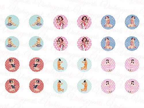 Vintageparts Motivbogen Pin-up für runde 14 mm Cabochons Vintageparts Motivbogen Pin-up für runde 14 mm Cabochons von Vintageparts FACHHANDEL FÜR SCHMUCKZUBEHÖR