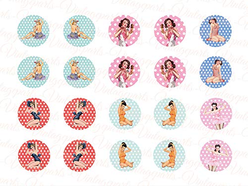 Vintageparts Motivbogen Pin-up für runde 18 mm Cabochons Vintageparts Motivbogen Pin-up für runde 18 mm Cabochons von Vintageparts FACHHANDEL FÜR SCHMUCKZUBEHÖR