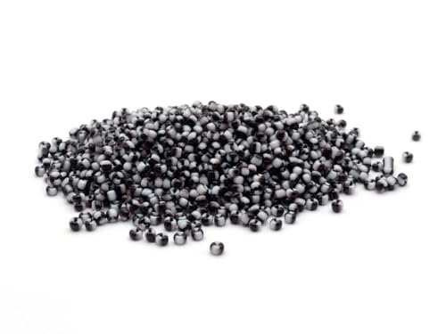 Vintageparts Rocailles 3 mm in Schwarz-Weiß – durchgefärbte Glasperlen 10 g (ca. 450 Stück) für Armband, Kette & DIY – Perlen zum Auffädeln, Perlenweben & Schmuck selbst machen von Vintageparts FACHHANDEL FÜR SCHMUCKZUBEHÖR