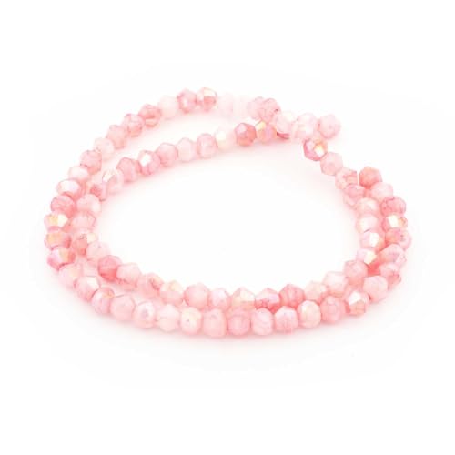Vintageparts Rosa Glasperlen facettiert mit Holoeffekt – Bicone & Rondellen – 1 Strang ca. 80 Stück – DIY Schmuckperlen für Armband, Kette, Ohrringe Vintageparts Rosa Glasperlen facettiert mit Holoeffekt – Bicone & Rondellen – 1 Strang ca. 80 Stück – DIY Schmuckperlen für Armband, Kette, Ohrringe von Vintageparts FACHHANDEL FÜR SCHMUCKZUBEHÖR
