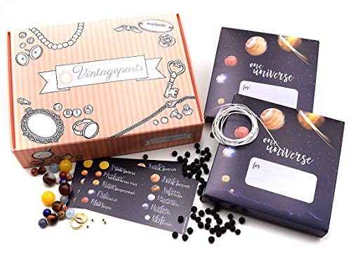 Vintageparts Set CLEO Geschenkset Galaxy Set zum Armband selber machen für 2 Edelstein und Naturstein Perlen Armbänder mit Sonnensystem Vintageparts Set CLEO Geschenkset Galaxy Set zum Armband selber machen für 2 Edelstein und Naturstein Perlen Armbänder mit Sonnensystem von Vintageparts FACHHANDEL FÜR SCHMUCKZUBEHÖR