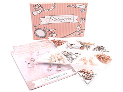 Vintageparts Set Luise zum DIY Ohrringset für 30 Paar Ohrringe in roségold- und platinfsrben als Gastgeschenk für Hochzeit Junggesellinnenabschied und Geburtstag von Vintageparts FACHHANDEL FÜR SCHMUCKZUBEHÖR