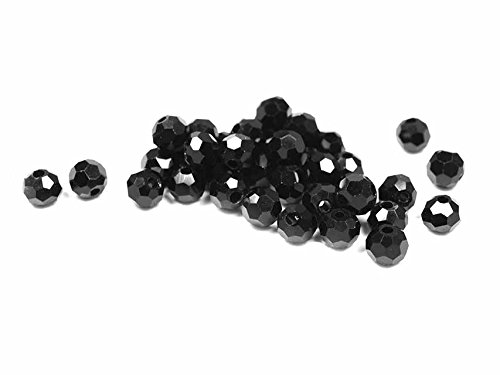 Vintageparts facettierte Glasschliffperlen 4 mm in schwarz 50 Stück DIY-Schmuck von Vintageparts FACHHANDEL FÜR SCHMUCKZUBEHÖR