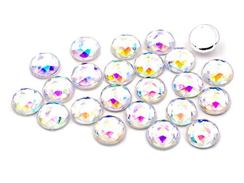 facettierte Cabochons im Holographic Design in Silber 8 mm 20 Stück von Vintageparts DIY Schmuck von Vintageparts FACHHANDEL FÜR SCHMUCKZUBEHÖR