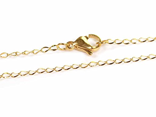 Vintageparts fertige Gliederkette aus 304 Edelstahl in goldfarben 45 cm 1 Stück DIY Schmuck Halskette von Vintageparts FACHHANDEL FÜR SCHMUCKZUBEHÖR
