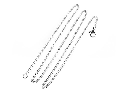 Vintageparts fertige Gliederkette aus 304 Edelstahl in silberfarben platiniert 45 cm 1 Stück DIY-Schmuck von Vintageparts FACHHANDEL FÜR SCHMUCKZUBEHÖR