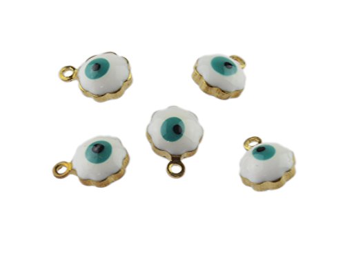 Vintageparts kleine emaillierte Anhänger als Blume mit einem Nazar Boncugu in goldfarben 4 Stück, DIY-Schmuck, Nazar Boncugu Vintageparts kleine emaillierte Anhänger als Blume mit einem Nazar Boncugu in goldfarben 4 Stück, DIY-Schmuck, Nazar Boncugu von Vintageparts FACHHANDEL FÜR SCHMUCKZUBEHÖR
