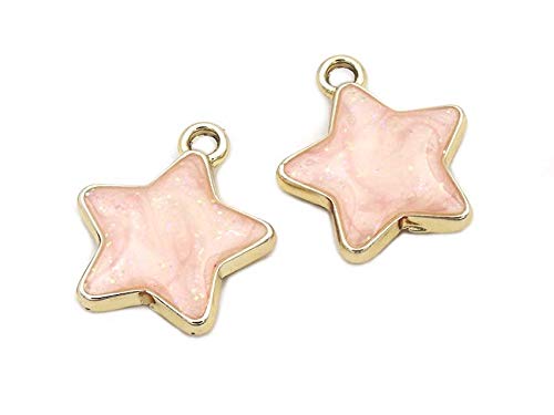rosa emaillierter Anhänger als Stern in goldfarben 2 Stück von Vintageparts DIY Schmuck rosa emaillierter Anhänger als Stern in goldfarben 2 Stück von Vintageparts DIY Schmuck von Vintageparts FACHHANDEL FÜR SCHMUCKZUBEHÖR