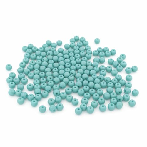 runde Glasperlen 4 mm in Gletschertürkis 200 Stück von Vintageparts FACHHANDEL FÜR SCHMUCKZUBEHÖR