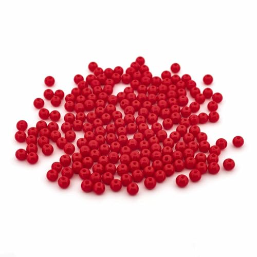 runde Glasperlen 4 mm in Kirschrot 200 Stück von Vintageparts FACHHANDEL FÜR SCHMUCKZUBEHÖR