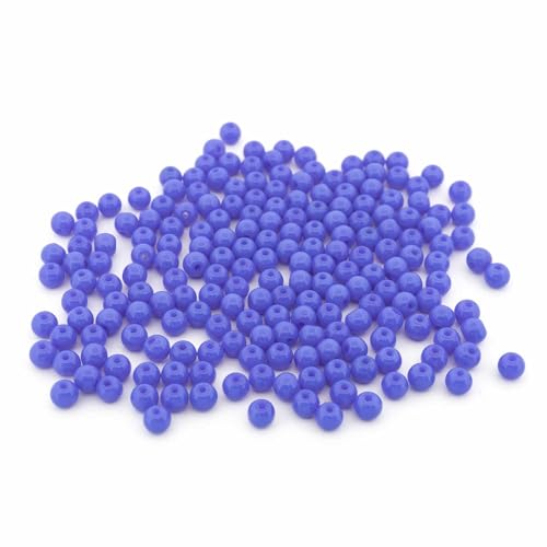 runde Glasperlen 4 mm in Kornblumenblau 200 Stück von Vintageparts FACHHANDEL FÜR SCHMUCKZUBEHÖR
