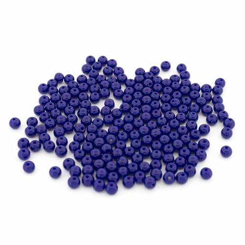 runde Glasperlen 4 mm in Mitternachtsblau 200 Stück von Vintageparts FACHHANDEL FÜR SCHMUCKZUBEHÖR
