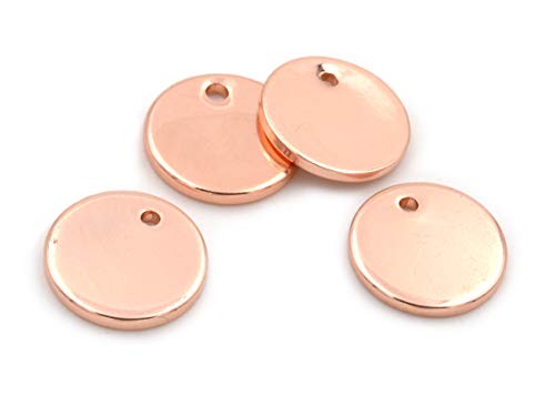 runde Plättchen aus Messing in roségoldfarben 10 mm 4 Stück von Vintageparts DIY Schmuck von Vintageparts FACHHANDEL FÜR SCHMUCKZUBEHÖR