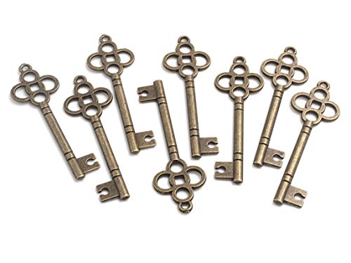 verzierte Anhänger als Schlüssel in antik bronzefarben 8 Stück von Vintageparts DIY Schmuck von Vintageparts FACHHANDEL FÜR SCHMUCKZUBEHÖR