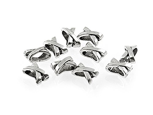 Vintageparts 10 Schiebeperlen in antik silberfarben, 10 mm, DIY-Schmuck von Vintageparts FACHHANDEL FÜR SCHMUCKZUBEHÖR
