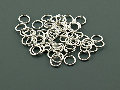 100 Binderinge in silberfarben, 6 mm von Vintageparts, DIY-Schmuck von Vintageparts FACHHANDEL FÜR SCHMUCKZUBEHÖR