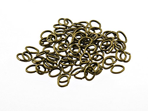 100 längliche Biegeringe in antik Bronze, 5 x 4 mm von Vintageparts, DIY-Schmuck von Vintageparts FACHHANDEL FÜR SCHMUCKZUBEHÖR