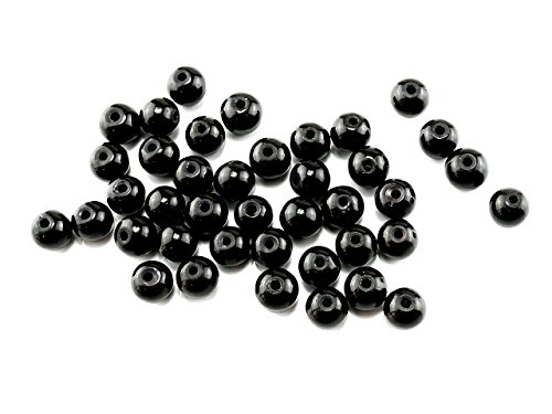 100 Schwarze Glasperlen Kaviar, 3,5 x 3 mm von Vintageparts, DIY-Schmuck von Vintageparts FACHHANDEL FÜR SCHMUCKZUBEHÖR