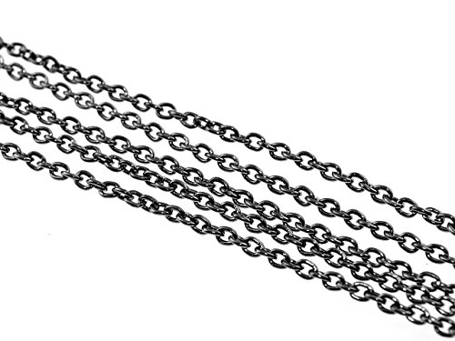 Vintageparts 2 m Gliederkette in Gunmetal, 2 x 2,5 mm, DIY-Schmuck von Vintageparts FACHHANDEL FÜR SCHMUCKZUBEHÖR